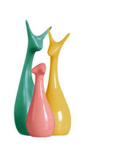 Home Decor Lucky Deer Family Statue Piano Finish Ceramic Figures - (Set of 3pc Multicolor)