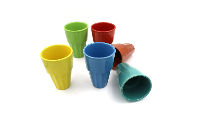 Ceramic tappri Tea Glasses (Cutting Chai Glasses)  , Multicolor, 180 ML