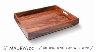 Maurya Wooden Serving Tray 02 size :347(L)X255(WX)50(H)