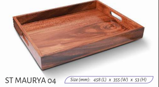 Maurya Wooden Serving Tray 04 Size : 458(L)X355(WX)53(H)