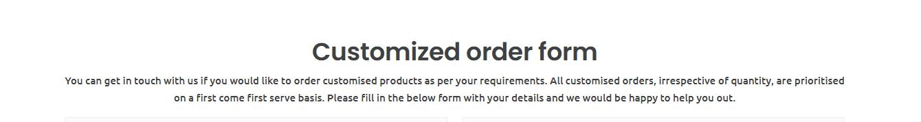 Customized your order