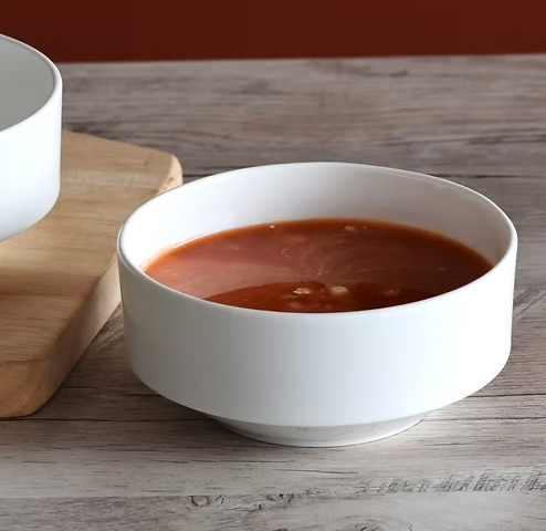 White Ceramic Bone China Harmony Soup Bowl, 280 ML (Pack of 6)